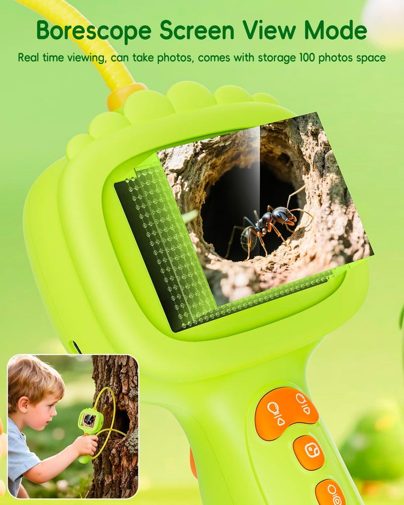 Ashfly Borescope Snake Camera with Light for Kids, Outdoor Educational STEM Toys, Science Gifts for 5 Year Old Boy, Camping Nature Activities, Best Birthday Gift for Boys, Girls Ages 4,5,6,7,8,9,10(Green) - Image 5